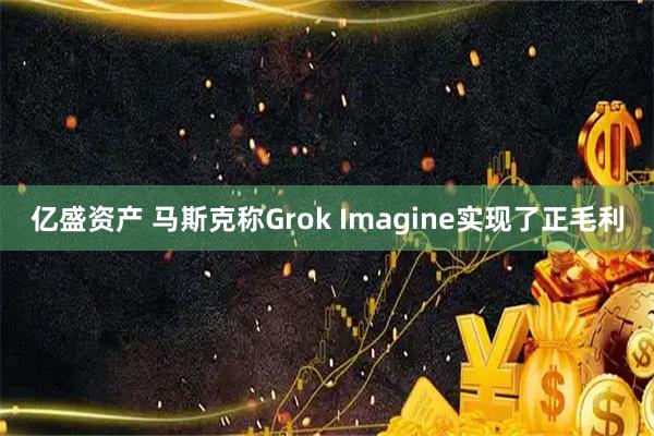 亿盛资产 马斯克称Grok Imagine实现了正毛利
