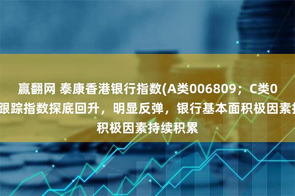 赢翻网 泰康香港银行指数(A类006809；C类006810)跟踪指数探底回升，明显反弹，银行基本面积极因素持续积累